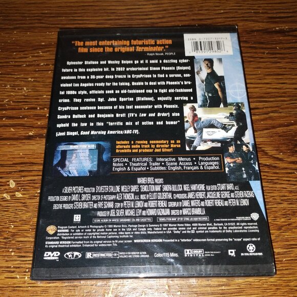 Demolition Man (DVD, 1997) (unopened) Sylvester Stallone Wesley Snipes Snapcase - Picture 2 of 3